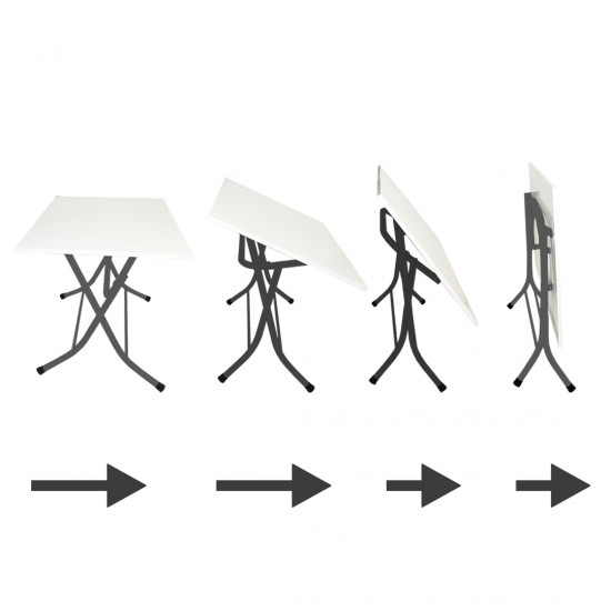 Klasik Katlanır Masa (Werzalit veya Wermodin Tabla Oval 94x146) - Afyon Mermer