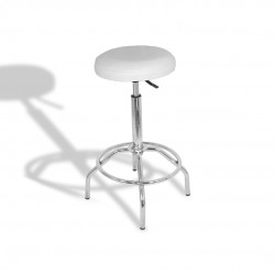 Bar Taburesi Amörtisörlü - Kromnikel - Deri Beyaz Bar Taburesi Amörtisörlü - Kromnikel - Deri Beyaz