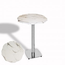 Papatya Bistro Wermodin Masa Yuvarlak 67 cm (Kromnikel) - Afyon Mermer