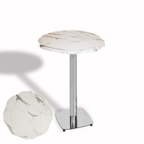 Papatya Bistro Wermodin Masa Yuvarlak 67 cm (Kromnikel) - Afyon Mermer Papatya Bistro Wermodin Masa Yuvarlak 67 cm (Kromnikel) - Afyon Mermer