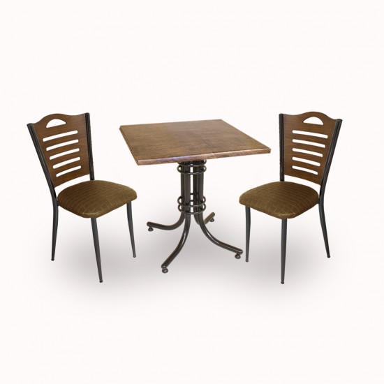 Buket Werzalit Kare ESB-Merdiven 2li Mutfak Masa Takımı - Antik Dark Kahve