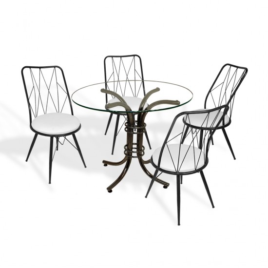 Buket Cam - Royal Masa Takımı - Beyaz