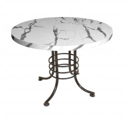 Buket Mega Laminat Yuvarlak Mutfak Masası Q120 - Afyon Marble Buket Mega Laminat Yuvarlak Mutfak Masası Q120 - Afyon Marble