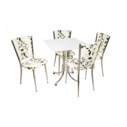 Buket Suntalam – Kapitoneli Mutfak Masa Takımı (Deri) - Beyaz Yeşil Buket Suntalam – Kapitoneli Mutfak Masa Takımı (Deri) - Beyaz Yeşil