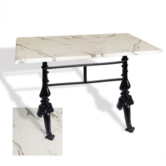 Çipa 3001 Döküm Ayak Masa 70x120 cm - (Werzalit, Wermodin ve Allzalit Tabla) - Afyon Mermer