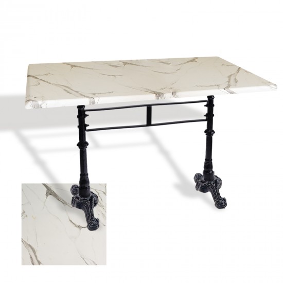 Çipa 3002 Döküm Ayak Masa 70x120 cm - (Werzalit, Wermodin ve Allzalit Tabla) - Afyon Mermer