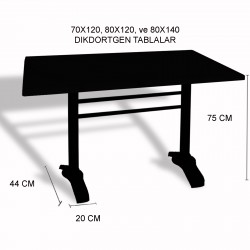 Çipa 3010 Döküm Ayak Masa 70x120 cm - (Werzalit, Wermodin ve Allzalit Tabla) - Afyon Mermer