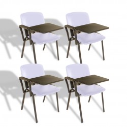 Form Hareketli Kollu Konferans Sandalyesi - Beyaz (4 Adet)