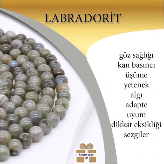 Doğal Taş Dizi Labradorit 8mm