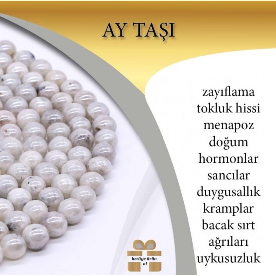 Doğal Taş Dizi Ay Taşı 8mm