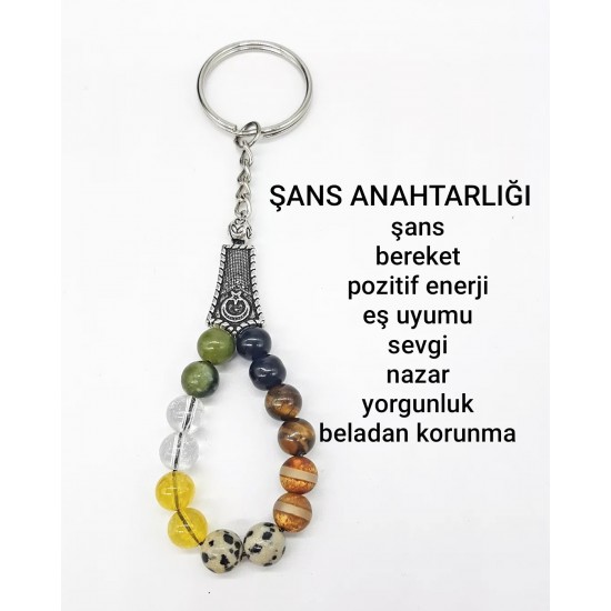 Doğal Taş Şans Anahtarlığı