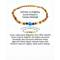 Kehribar Ve Doğal Taş Çocuk Kolye Anne Bileklik Karamel