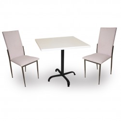 Indigo Werzalit Kare - Gözde 2li Masa Takımı (70X70) - Beyaz