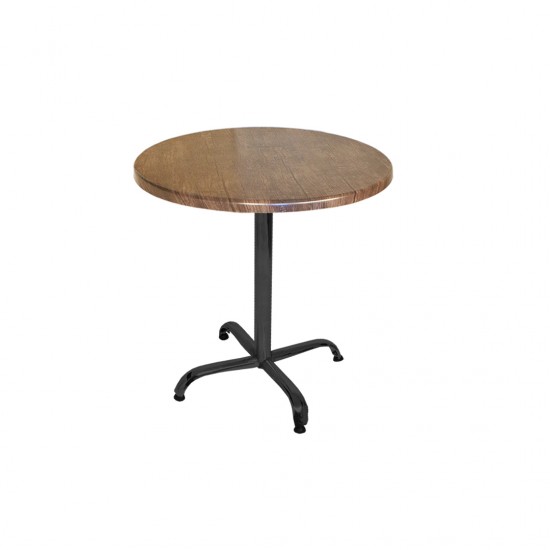 Indigo Werzalit Yuvarlak Mutfak Masası 70cm Çap (ESB Siyah) - Rustik Dark