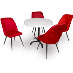 Indigo Werzalit Yuvarlak - Nilüfer Masa Takımı (70 cm çap) - Bordo