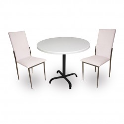 Indigo Werzalit Yuvarlak - Gözde Fiskos Seti (90 cm çap) - Beyaz