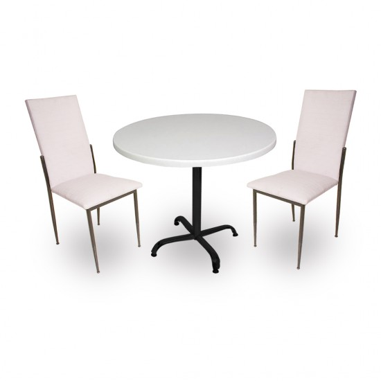 Indigo Werzalit Yuvarlak - Gözde Fiskos Seti (90 cm çap) - Beyaz