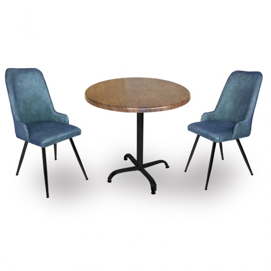 Indigo Werzalit Yuvarlak - Çırağan 2li Masa Takımı (90 cm çap) - Antik Dark Mavi Indigo Werzalit Yuvarlak - Çırağan 2li Masa Takımı (90 cm çap) - Antik Dark Mavi