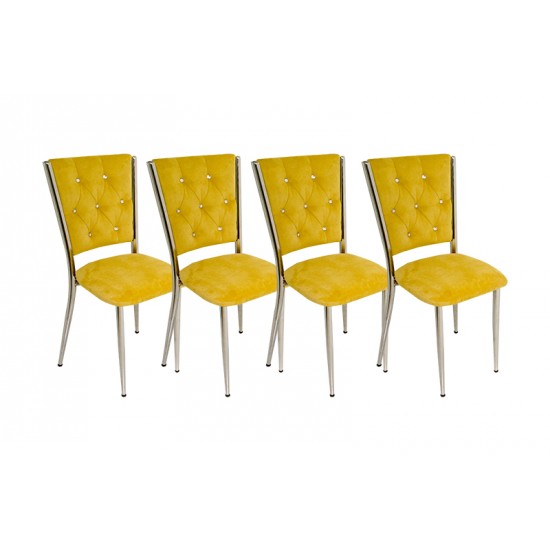 Kapitoneli Sandalye (Kumaş) - Sarı Kapitoneli Sandalye (Kumaş) - Sarı