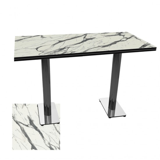 Karanfil Kompakt Laminat Masa 70x120 - Afyon Marble