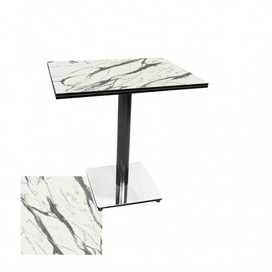 Karanfil Kompakt Laminat Kare Masa 70x70 -  Afyon Marble