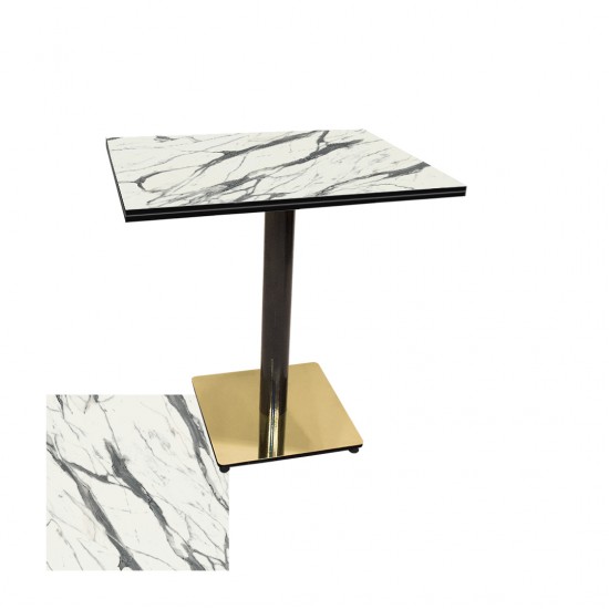 Karanfil Kompakt Laminat Gold Kare Masa 76X76 -  Afyon Marble