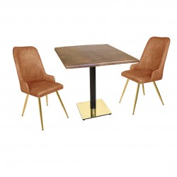 Karanfil Gold Werzalit Kare - Çırağan Gold 2li Masa Takımı  (80X80) - foto bekliyor