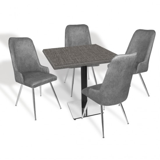 Karanfil Werzalit Kare - Çırağan Masa Takımı (80X80) - (Twister - Füme)