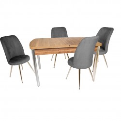 Kelebek Uzayan Masa - Saray Mutfak Masa Takımı (Ceviz Masa) - Füme