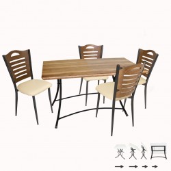 Modern Katlanır Werzalit-Merdiven Mutfak Masa Takımı - Indiana Wood Krem