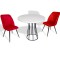 Palermo Werzalit - Nilüfer 2 li Masa Takımı Q80 -Beyaz Bordo