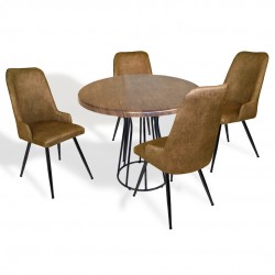 Palermo Werzalit - Çırağan Mutfak Masa Takımı Q80 - Antik Dark Kahve