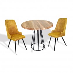 Palermo Werzalit - Çırağan 2 li Masa Takımı Q80 - Indiana Wood Sarı