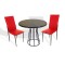 Palermo Werzalit - Gözde 2 li Masa Takımı Q80 - Siyah Kırmızı