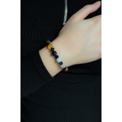 Doğal Taş Ve Safir Kehribarlı Bileklik Doğal Taş Ve Safir Kehribarlı Bileklik