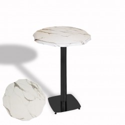 Papatya Bistro Wermodin Masa Yuvarlak 67 cm (ESB) - Afyon Mermer