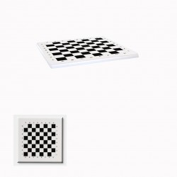 Werzalit, Allzalit veya Wermodin Masa Tablası 80x80 - Santranç Desen Beyaz