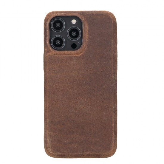 Apple iPhone 14 Pro Max Uyumlu Deri Arka Kapak ROCK G2