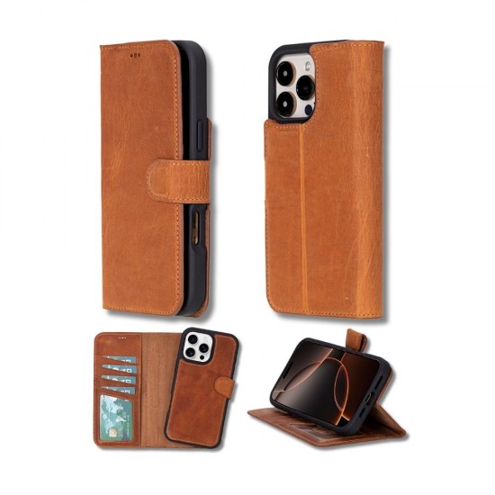 Apple iPhone 16 Pro Max uyumlu, Hakiki Deri, El Yapımı, Cüzdanlı Kılıf, Karamel Apple iPhone 16 Pro Max uyumlu, Hakiki Deri, El Yapımı, Cüzdanlı Kılıf, Karamel