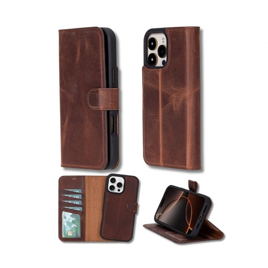 Apple iPhone 16 Pro Max uyumlu, Hakiki Deri, El Yapımı, Cüzdanlı Kılıf, Antik Kahve Apple iPhone 16 Pro Max uyumlu, Hakiki Deri, El Yapımı, Cüzdanlı Kılıf, Antik Kahve