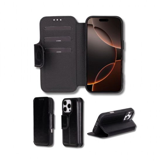 Apple iPhone 16 Pro Max uyumlu, Hakiki Deri, El Yapımı, Cüzdanlı Kılıf, Parlak Siyah Apple iPhone 16 Pro Max uyumlu, Hakiki Deri, El Yapımı, Cüzdanlı Kılıf, Parlak Siyah