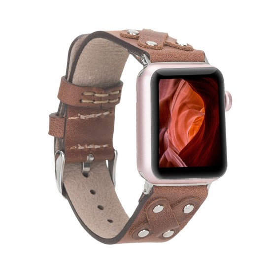 Apple Watch Uyumlu Deri Kordon Cross 42-44-45mm ST TN02 Apple Watch Uyumlu Deri Kordon Cross 42-44-45mm ST TN02