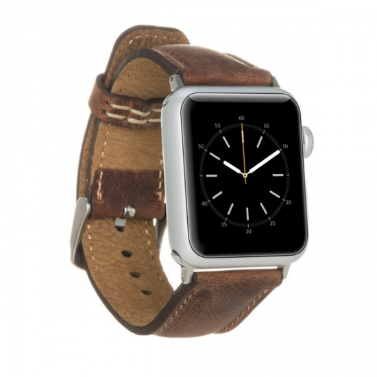 Apple Watch Uyumlu Deri Kordon 42-44-45mm G2 Kahverengi Apple Watch Uyumlu Deri Kordon 42-44-45mm G2 Kahverengi