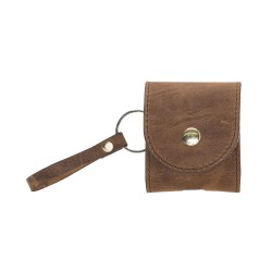 Apple AirPods 2.nesil Uyumlu Deri Kılıf Mai Snap G2 Antik Kahve