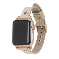 Apple Watch Uyumlu Deri Kordon 42-44-45mm RT ERC3 Bej Apple Watch Uyumlu Deri Kordon 42-44-45mm RT ERC3 Bej
