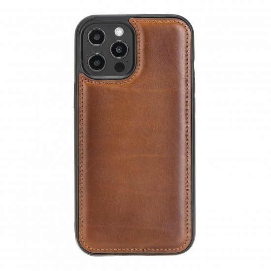 Apple iPhone 12 Pro Max Uyumlu Deri Arka Kapak RST2EF Taba