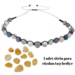 Doğal Taş Ayarlanabilir Kız Başarı Kolyesi Doğal Taş Ayarlanabilir Kız Başarı Kolyesi