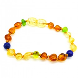 Kehribar Bebek Bileklik Lapislazuli Taşlı