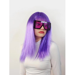 Lila Renk Uzun Düz Parti Peruğu Lila Renk Uzun Düz Parti Peruğu
