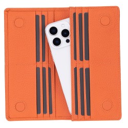 Aura Hakiki Deri, El Yapımı, Telefon Bölmeli, Kadın Cüzdanı, Portakal Renk Aura Hakiki Deri, El Yapımı, Telefon Bölmeli, Kadın Cüzdanı, Portakal Renk